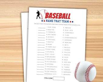 Baseball Trivia Game Printable Baseball Party Game Baseball Games Baseball Quiz Sports Games Baseball Theme Games MLB Games