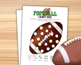Football Candy Dice Game Football Game Printable Football Party Game Football Games Football Candy Game Football Birthday Party NFL Game