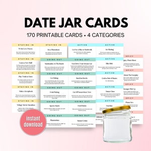 Date Glass Cards Printable Date Night Glass Cards Date Night Cards Datumscoupons für Jahrestagsgeschenk-Paar-Date-Ideen