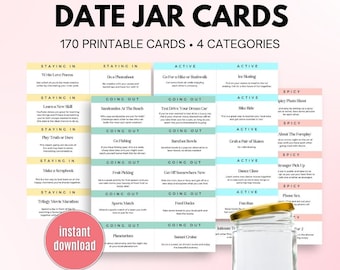 Date Jar Cards Printable Date Night Jar Cards Date Night Cards Date Coupons For Anniversary Gift Couple Date Ideas