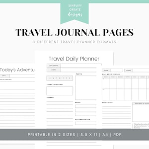 Travel Journal Printable Travel Journal Pages Printable Travel Planner ...