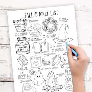 Fall Bucket List Template Printable Fall Activities for Kids Family ...