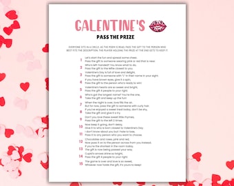 Juego de pase de premios de Galentines Juego de fiesta del día de San Valentín Juego imprimible del día de San Valentín Juego de intercambio de regalos de San Valentín Juego de fiesta de Galentines