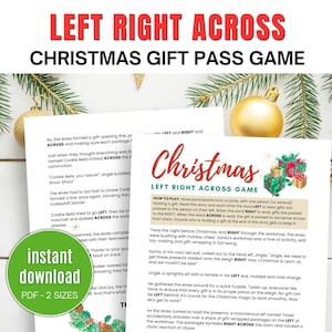 Kerst links rechts spel voor kinderen Afdrukbaar kerstspel voor kinderen Links rechts over het spel Spel Afdrukbaar kerstcadeau uitwisselingsspel