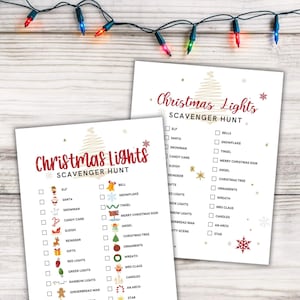 Christmas Lights Scavenger Hunt Printable Christmas Scavenger Hunt Christmas Lights Hunt Family Christmas Activities Holiday Scavenger Hunt