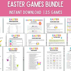 Easter Party Games Printable Easter Games Bundle Easter Games For Kids Easter Bingo Easter Activities Easter Games For Kids, Teens & Adults