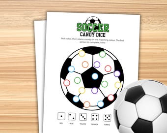 Soccer Candy Dice Roll Game Soccer Game Printable Soccer Party Games Soccer Games Soccer Theme Sports Game Soccer Birthday Game Dice Game