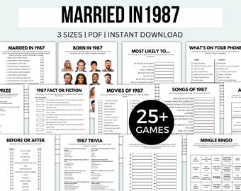 40th Anniversary Games Bundle Printable Anniversary Games Married In 1987 Games 40th Wedding Anniversary Games 40th Anniversary 1987 Games