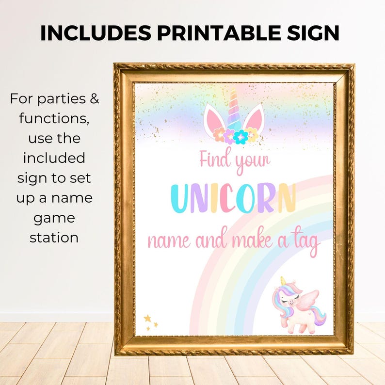 What's Your Unicorn Name Party Game Printable Unicorn Game Unicorn Name ...