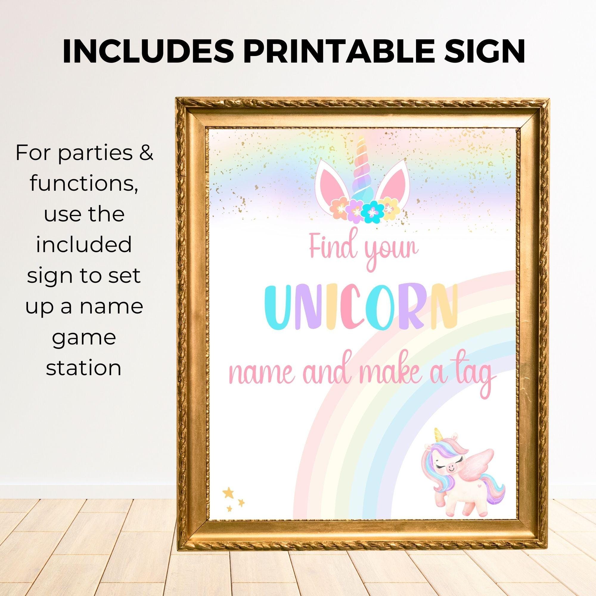 What's Your Unicorn Name Party Game Printable Unicorn Game Unicorn Name ...