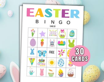 Easter Bingo | Printable Easter Game | Easter Party Game | Printable Easter Bingo Game | Easter Bingo Cards
