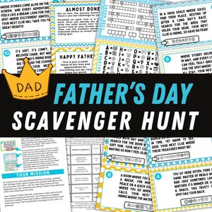 Fathers Day Scavenger Hunt Printable Father&#39;s Day Treasure Hunt Clues Fathers Day Surprise Fathers Day Activity Fathers Day Games Dad Gifts