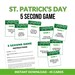St Patrick's Day 5 Second Game Printable St Patricks 5 Seconds Game St ...