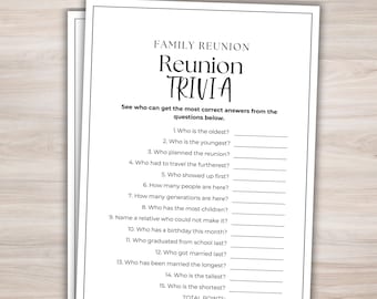 Family Reunion Trivia Printable Family Reunion Game Family Reunion Games Family Reunion Activities Group Party Games Reunion Family Games