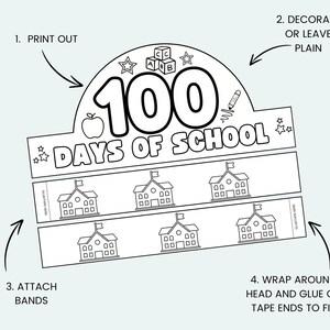 100 Days of School Paper Crown Printable Paper Crown 100th Day of ...