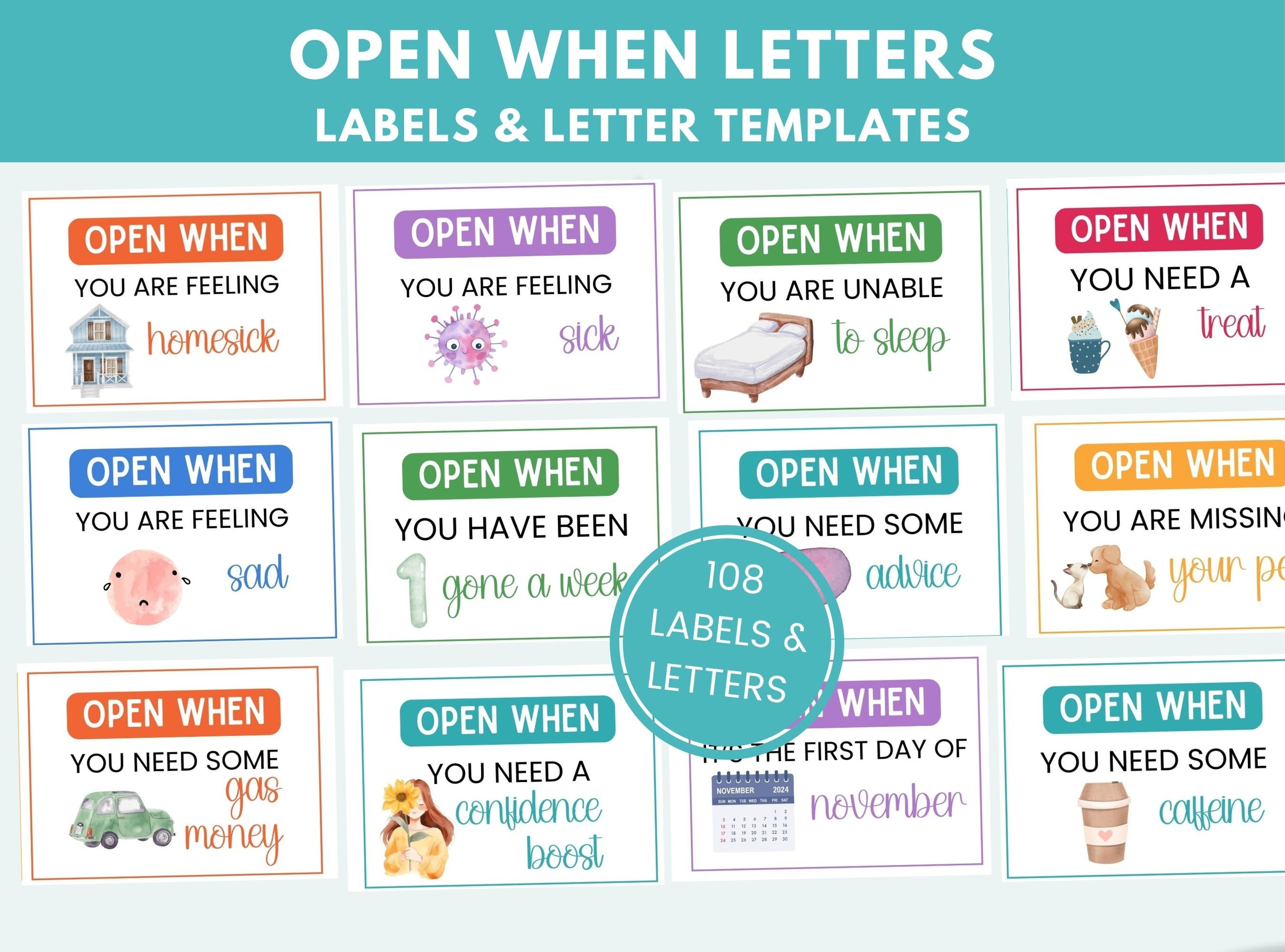 Open When Letter Templates Open When Envelopes Open If Open If Letter ...