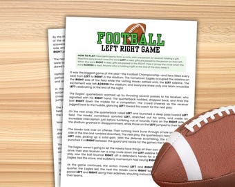 Football Left Right Game Football Game Printable Football Party Game Football Games Football Pass The Prize Game Football Birthday NFL Game