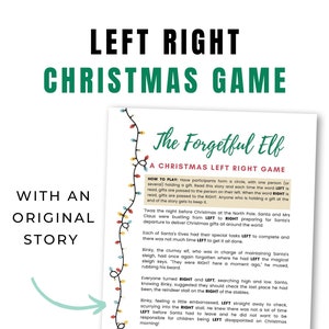 Christmas Left Right Game for Kids, Printable Christmas Game for Kids ...