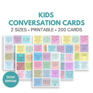 Conversation Cards For Kids, Conversation Starters For Kids, Conversation Games For Kids, Kids Conversation Cards