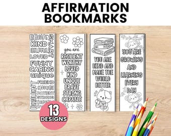 Affirmation Bookmarks Printable Affirmation Activity Kindness Day Craft Coloring Bookmarks Printable Bookmarks Affirmations For Kids