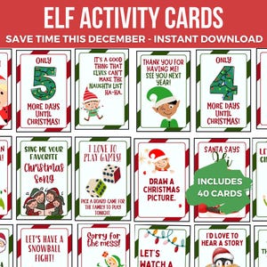 Elf Notes Stampabili Elf Notes Cards Stampabili Elf Activity Cards Christmas Activity Cards Attività natalizie per bambini