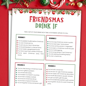 Friendsmas Drink If Game Printable Christmas Game Christmas Drinking Game Friendsmas Party Games  For Adults Friendmas Drinking Game