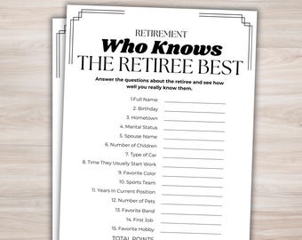 Who Knows The Retiree Best Retirement Party Game Printable Retiring Game Office Party Retirement Games Retirement Party Ideas Retiree Party