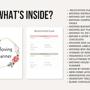 Moving Planner Printable Moving Binder | Moving Checklist | Moving ...