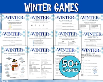 冬のゲームバンドル 印刷可能な冬のゲーム 冬のトリビアゲームバンドル 冬のパーティーゲーム 冬のテーマパーティー 雪の日のゲーム 冬のアクティビティ