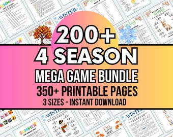 4 Season Game Bundle Spring Games Summer Games Winter Games Fall Games Seasonal Activities Classroom Games Office Party Games Trivia Games