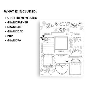 All About My Granddad Bundle Grandparent's Day Activity Printable All ...