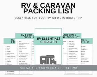 Printable RV Packing List RV Checklist Campervan Packing List Printable Caravan Packing List For Motorhome Checklist