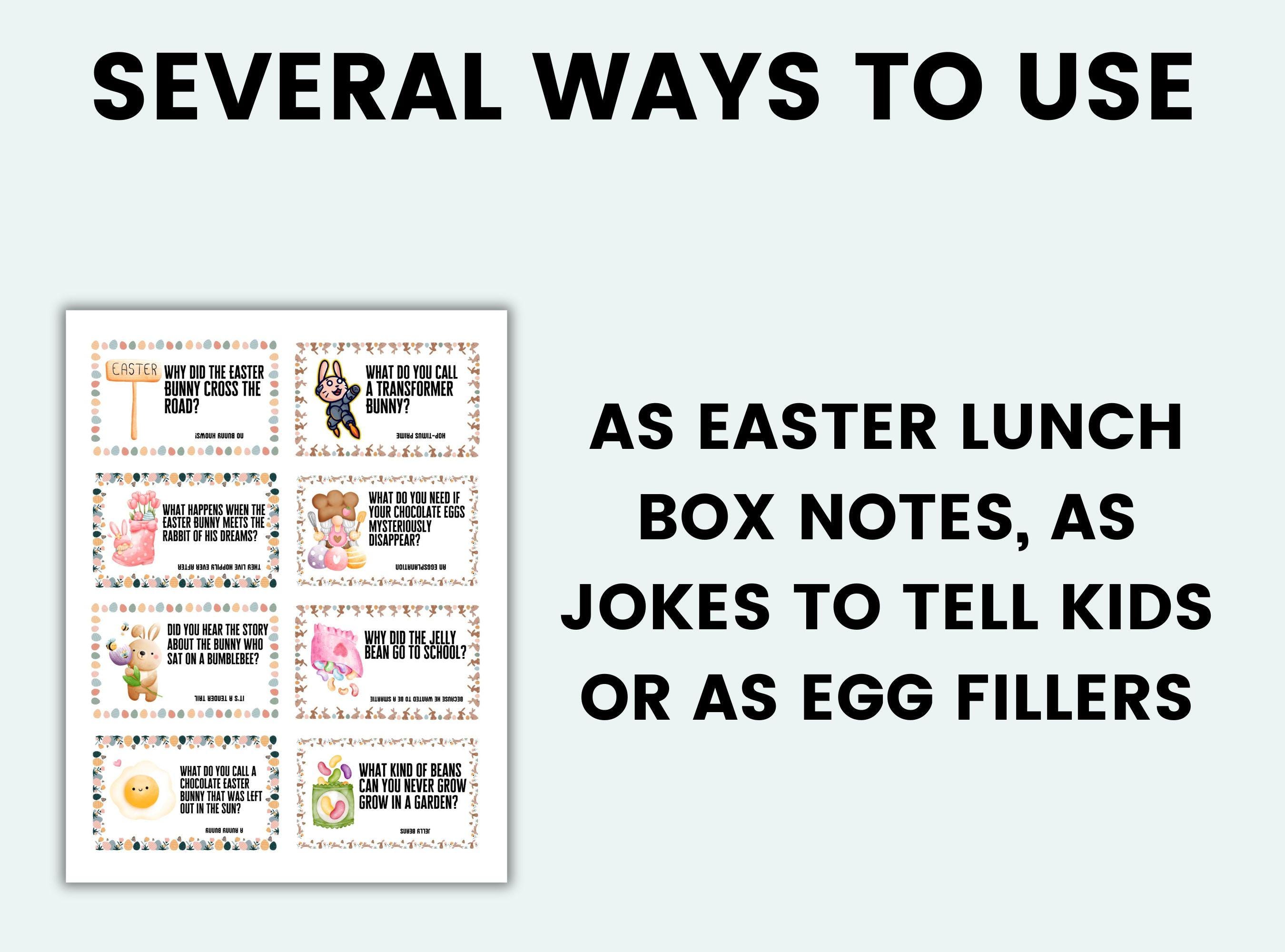 Easter Jokes for Kids Printable Easter Lunch Box Notes Easter Egg ...