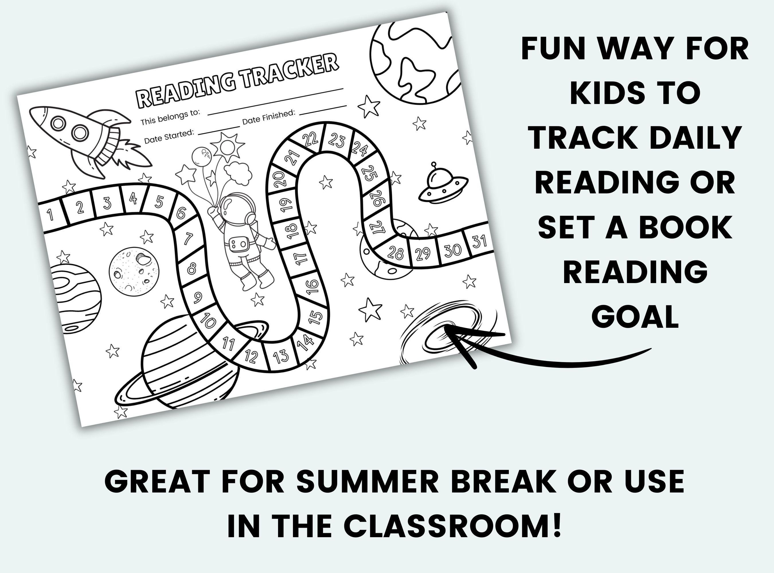 Space Reading Challenge Reading Tracker for Kids Printable Book Tracker ...