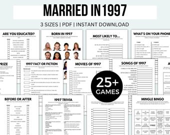 30th Anniversary Games Bundle Printable Anniversary Games Married In 1997 Games 30th Wedding Anniversary Games 30th Anniversary Party Game