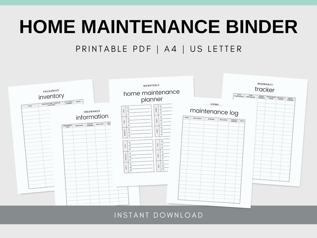 Home Maintenance Planner | Home Owner Planner | Home Maintenance Binder ...