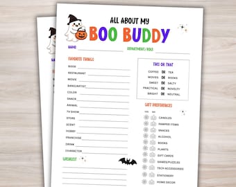 Boo Buddy-Umfrage Boo-Fragebogen Sie wurden ausgebuht Arbeit Geschenk Börse Halloween Börse Boo Buddy Fragebogen Büro-Halloween-Spiel