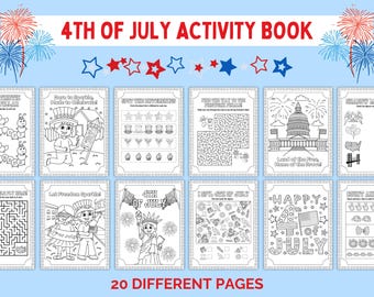 4 juli-activiteitenboek Afdrukbaar Independence Day Kleurplaten 4 juli Kinderactiviteiten 4 juli kleurplaat activiteitenpakket
