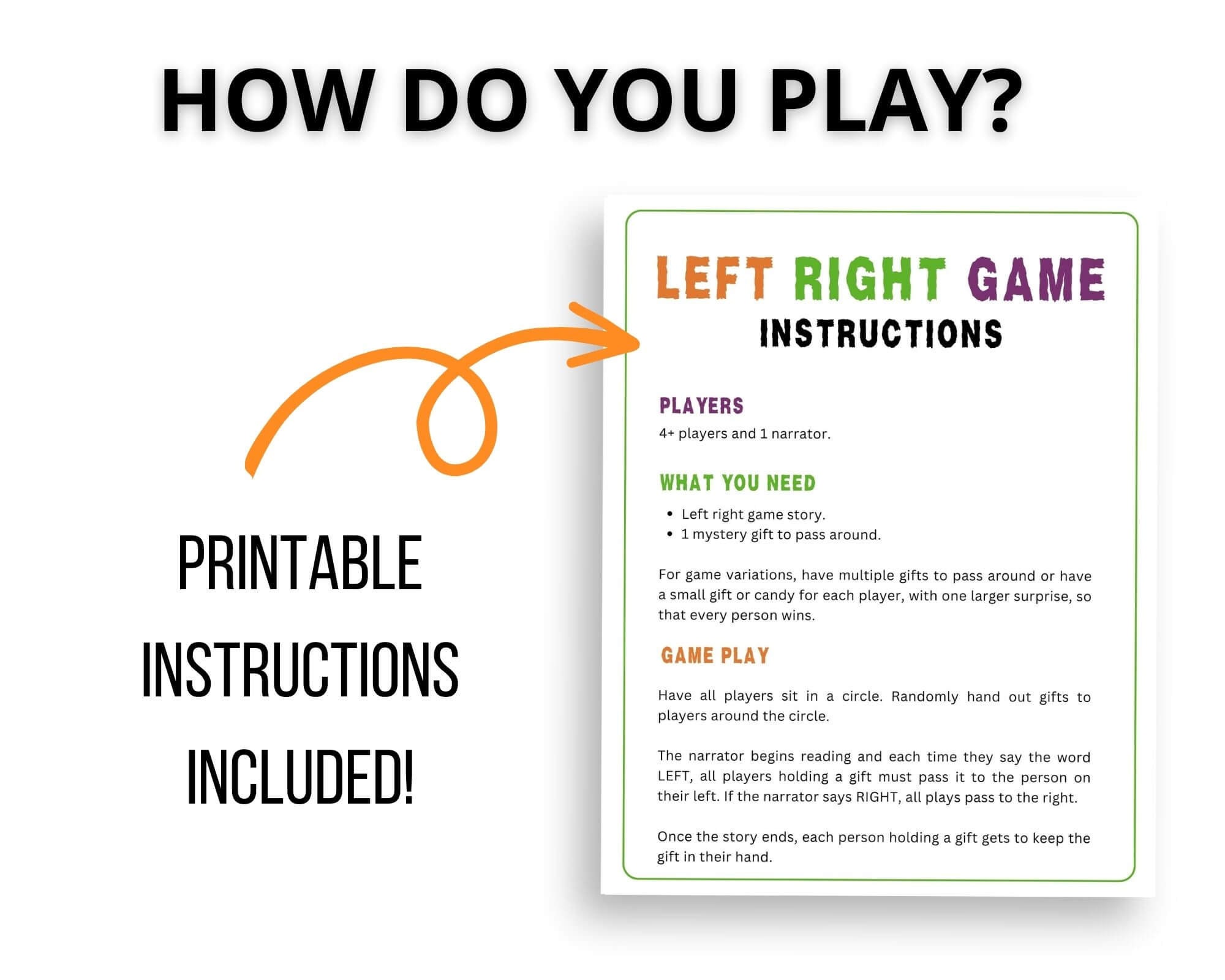 Halloween Left Right Game for Kids, Printable Halloween Game for Kids ...