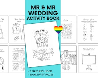 Mr & Mr Wedding Activity Book Gay Wedding Activity For Kids Wedding Coloring Book LGTBQ Wedding Activity Book For Kids Same Sex Wedding