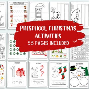 Christmas Preschool Activity Bundle Printable Christmas Activities Preschool Activities Christmas Coloring Pages Christmas Activity Book