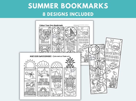 Summer Bookmarks Printable Coloring Bookmarks For Kids Printable Summer Activities Summer Break Activities Summer Classroom Activities