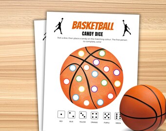 Basketball Candy Dice Roll Game Printable Basketball Party Game Basketball Candy Game Roll A Basketball Game Sports Game Basketball Game