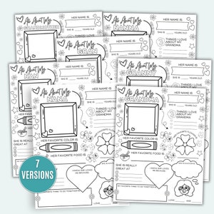 All About My Grandma Bundle Grandparent&#39;s Day Activity Printable All About My Grandmother Grandma Printable About My Nana Nan Gran Granny