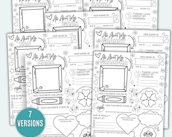 All About My Grandma Bundle Grandparent's Day Activity Printable All About My Grandmother Grandma Printable About My Nana Nan Gran Granny