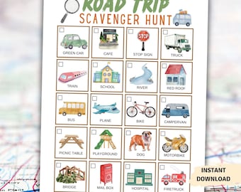 Road Trip Scavenger Hunt Printable For Kids Car Ride Scavenger Hunt Road Trip Games Road Trip Activities Printable Scavenger Hunt List