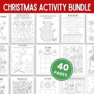 Christmas Activity Bundle Printable Christmas Activity Sheet Christmas Activities Christmas Coloring Christmas Activity Book