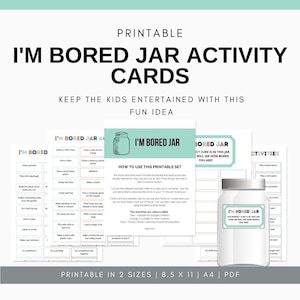 Je m'ennuie : Cartes d'activités en pot Cartes d'activités à imprimer pour les enfants et les familles