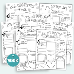All About My Grandma Bundle Printable All About My Grandmother Grandparents Day Activity Grandma Printable All About My Nana Questionnaire