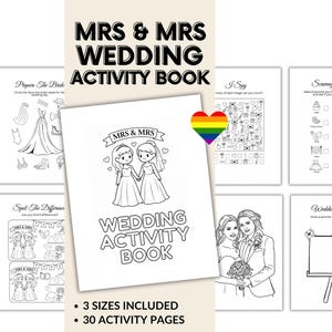 Mrs & Mrs Wedding Activity Book Gay Wedding Activity For Kids Wedding Coloring Book LGTBQ Wedding Activity Book Same Sex Lesbian Wedding